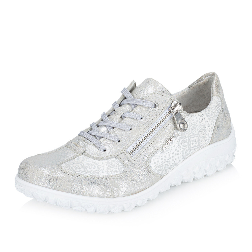 detail Dámske poltopánky RIEKER 59501-90 strieborná S6