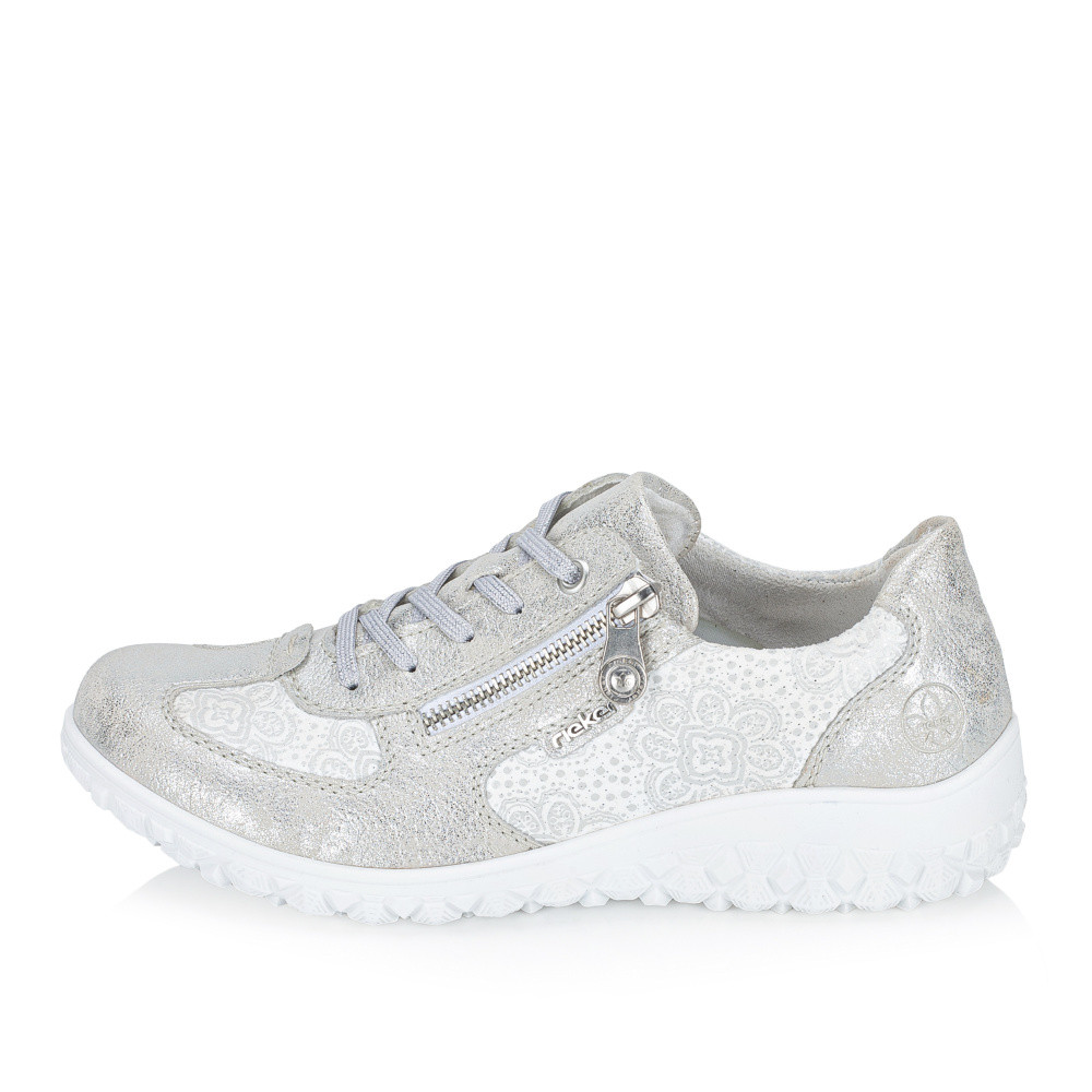 detail Dámske poltopánky RIEKER 59501-90 strieborná S6