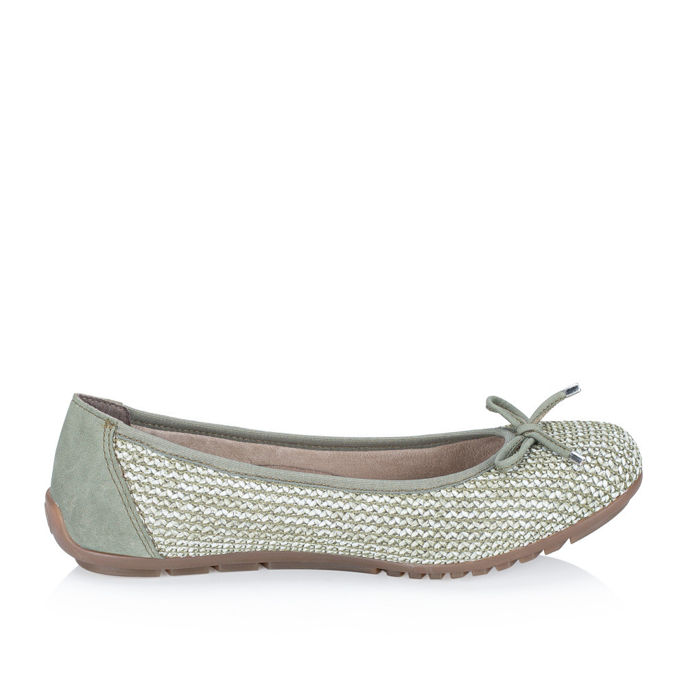 detail Dámské baleríny RIEKER 43850-52 zelená S6