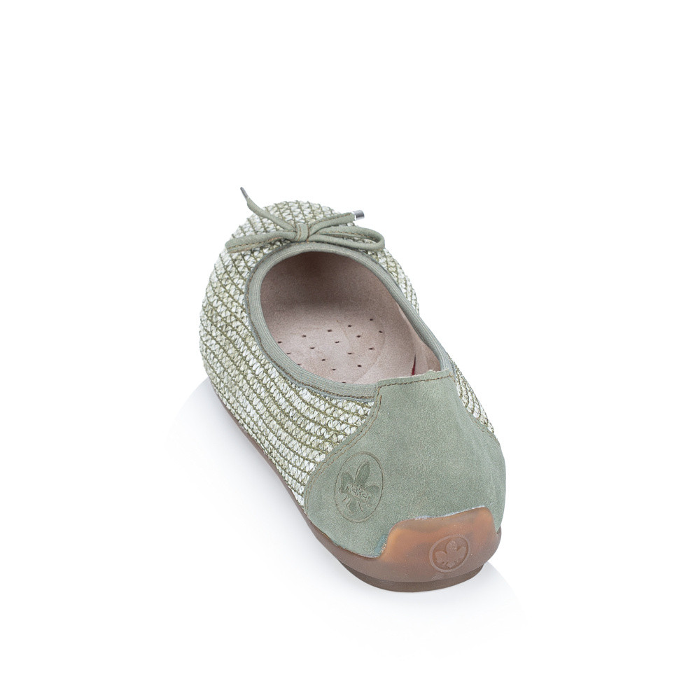 detail Dámské baleríny RIEKER 43850-52 zelená S6