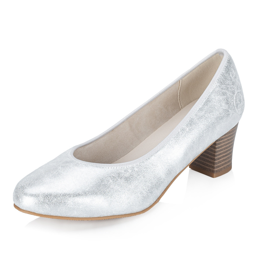 detail Dámské lodičky RIEKER 44650-90 stříbrná S6