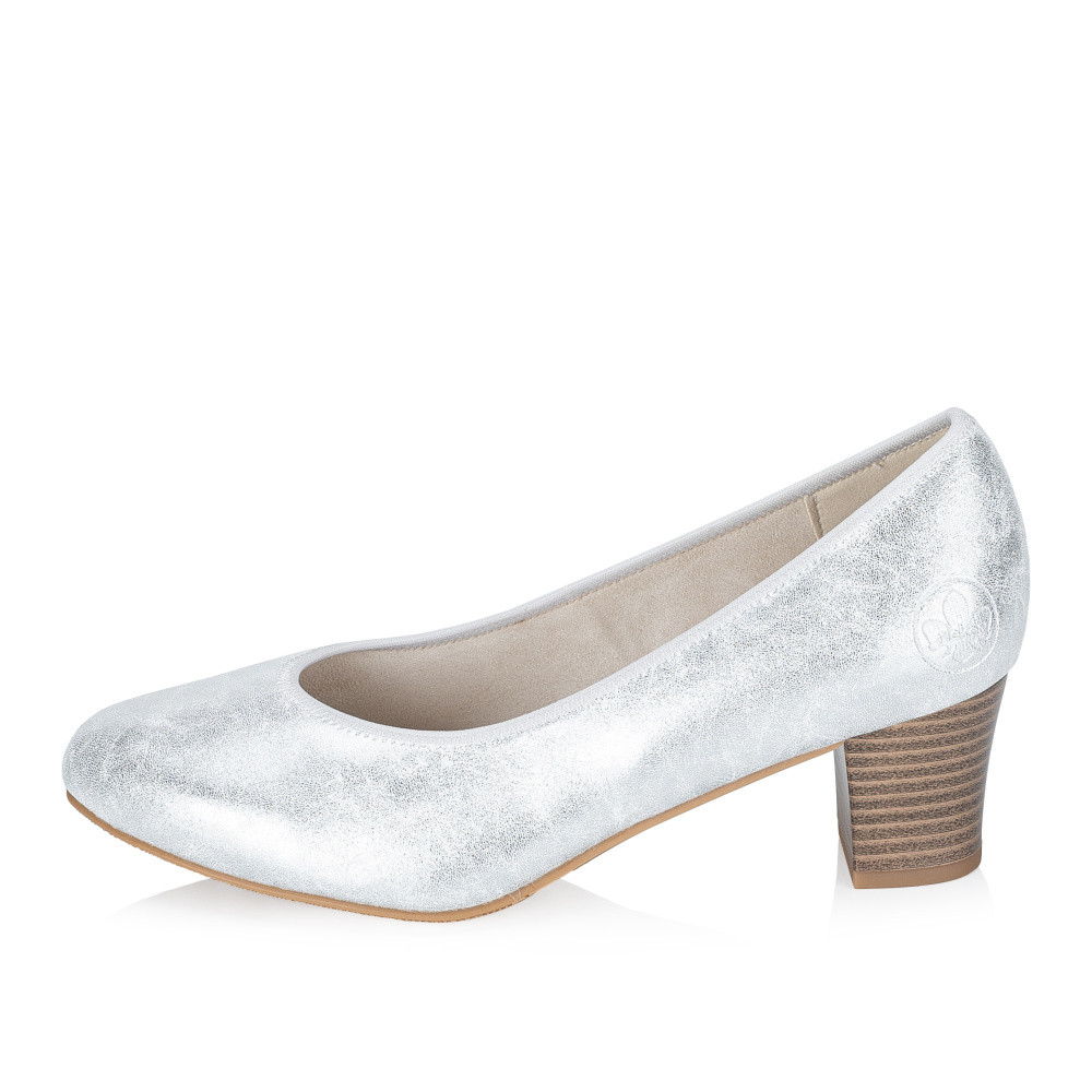 detail Dámské lodičky RIEKER 44650-90 stříbrná S6