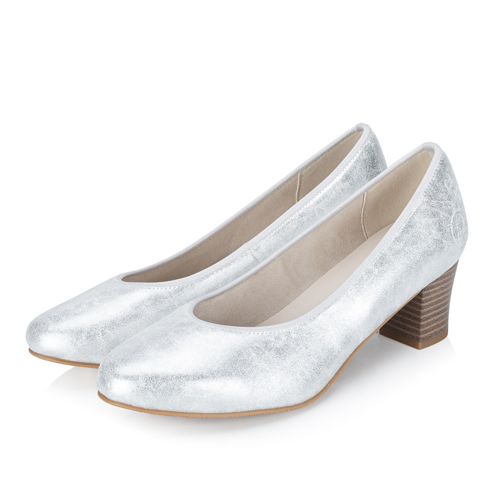 detail Dámské lodičky RIEKER 44650-90 stříbrná S6