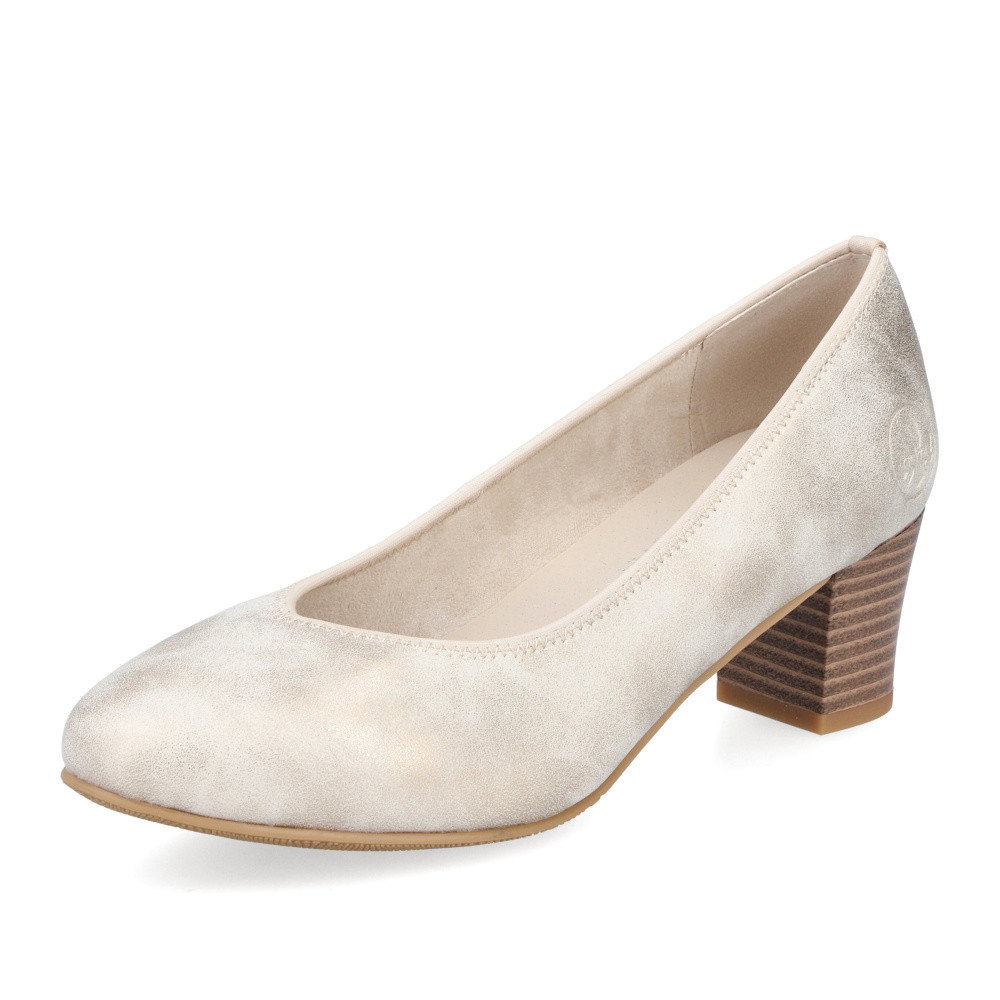 detail Dámské lodičky RIEKER 44650-91 zlatá S6