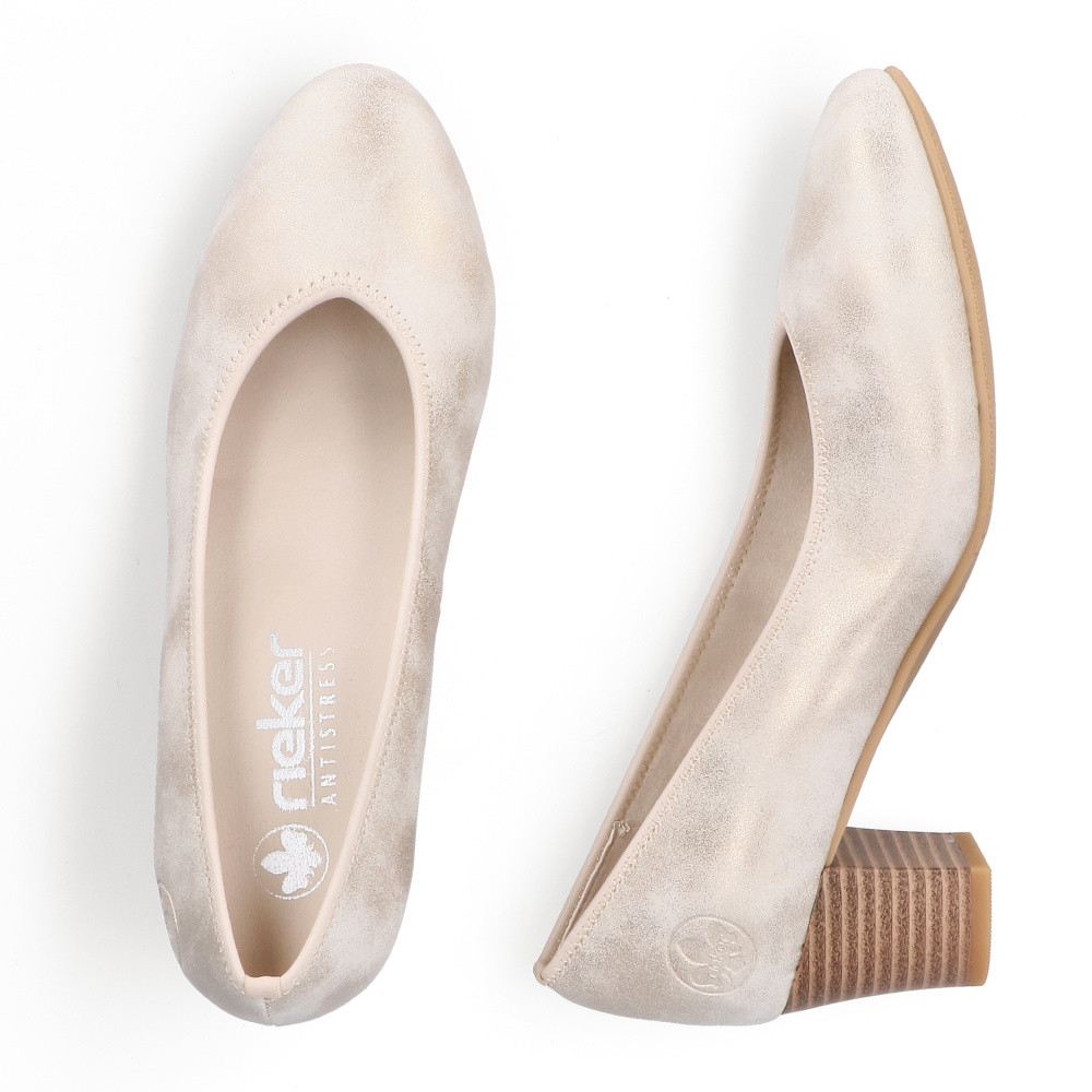 detail Dámské lodičky RIEKER 44650-91 zlatá S6