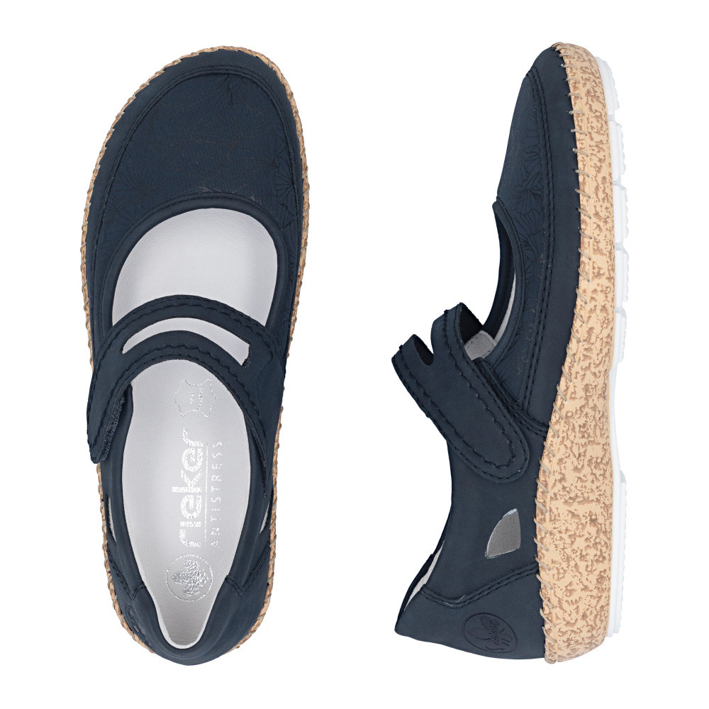 detail Dámské baleríny RIEKER 44859-14 modrá S6