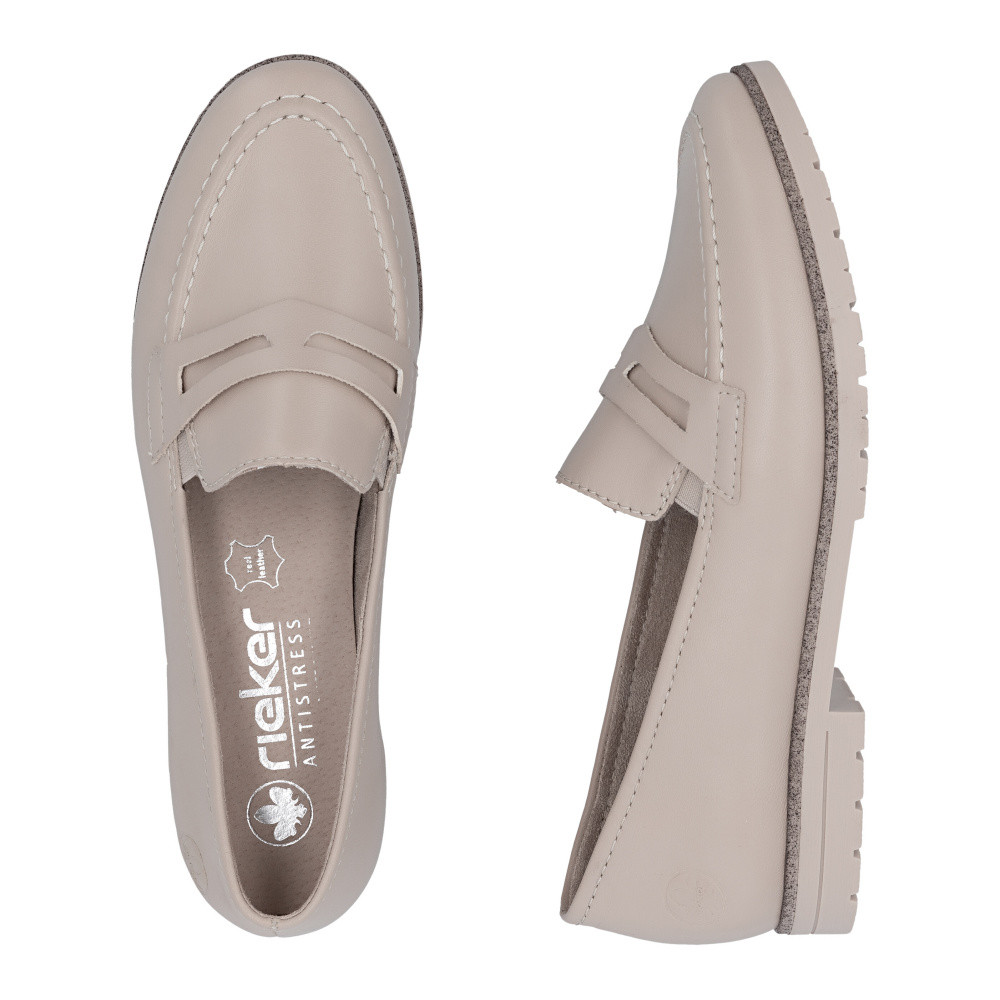 detail Dámské mokasíny RIEKER 45300-63 béžová S6