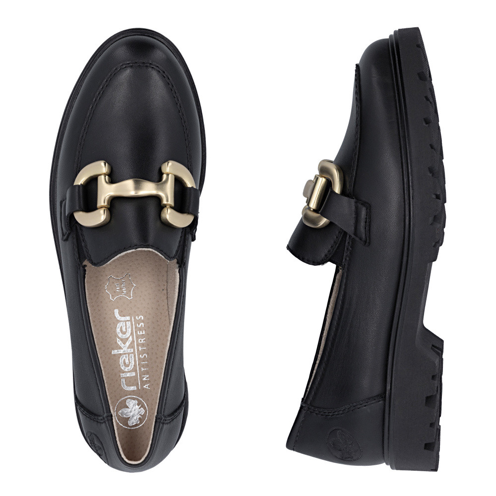 detail Dámske mokasíny RIEKER 45561-03 čierna S6