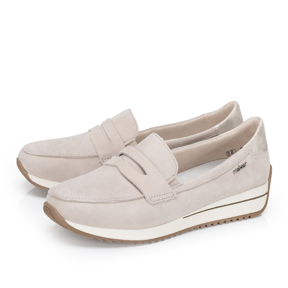detail Dámské mokasíny RIEKER N1254-60 béžová S6