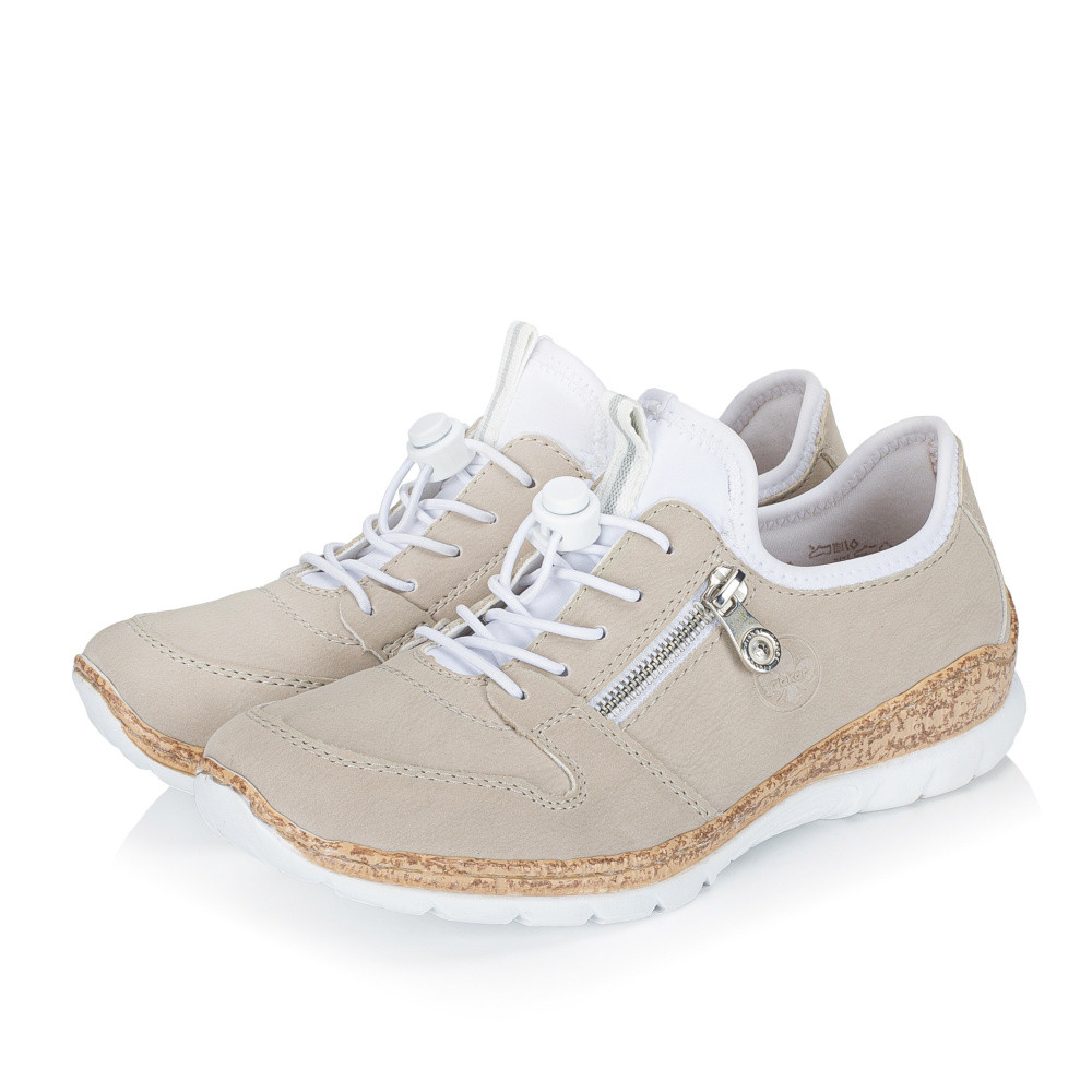 detail Dámské polobotky RIEKER N42G0-60 béžová S6