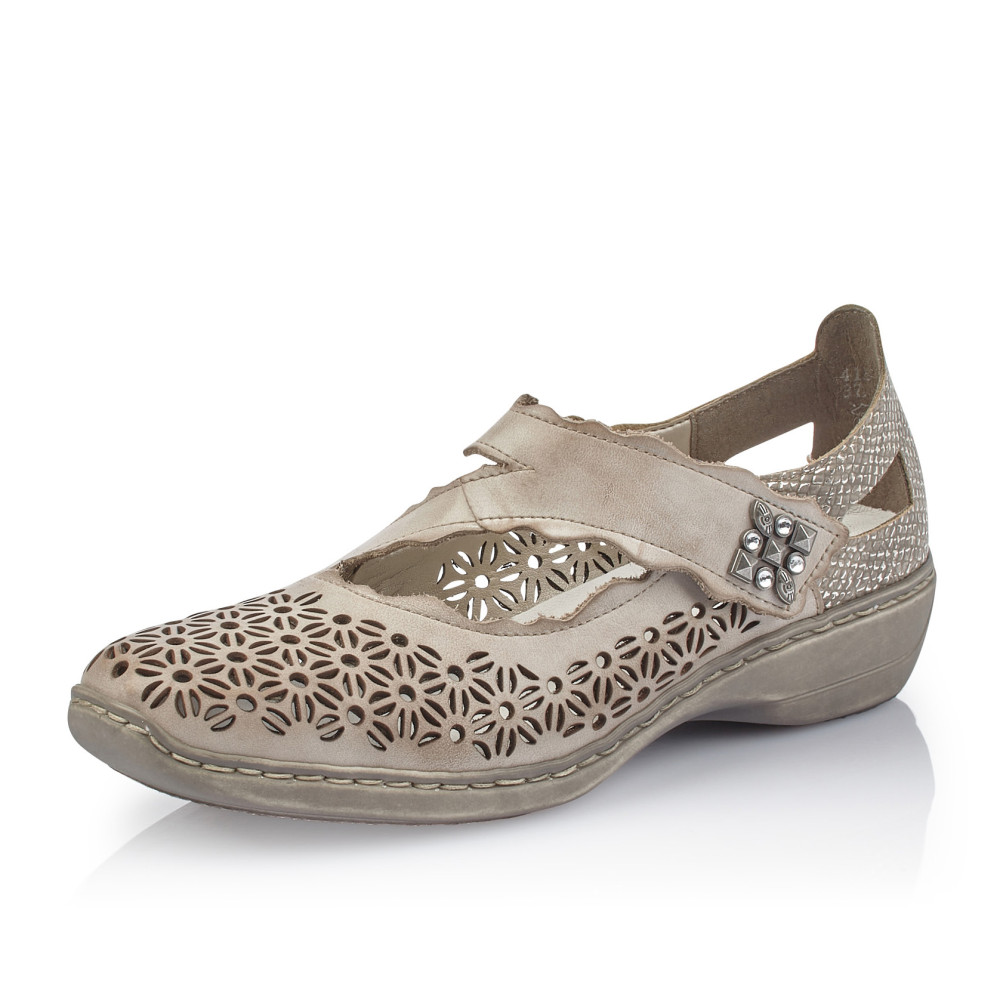 detail Dámske poltopánky RIEKER 413G4-42 béžová S3