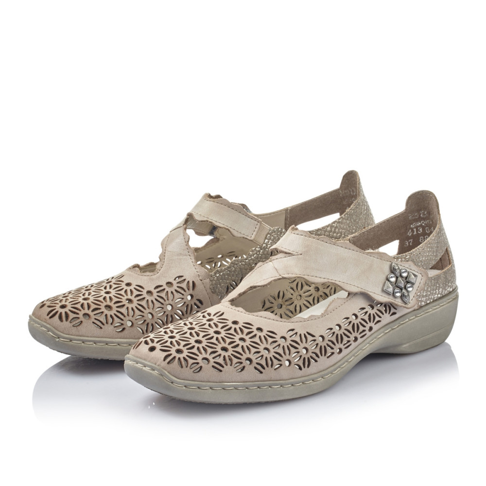 detail Dámske poltopánky RIEKER 413G4-42 béžová S3