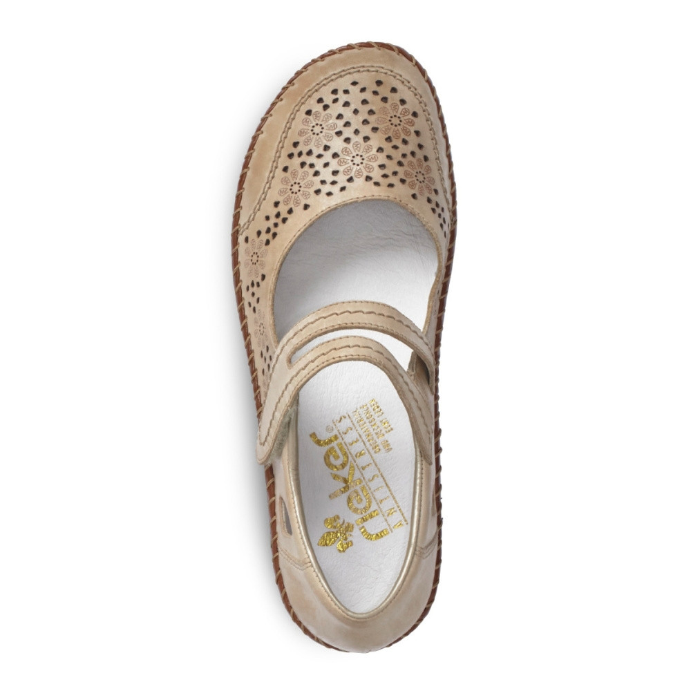 detail Dámské polobotky RIEKER 44875-60 béžová S4