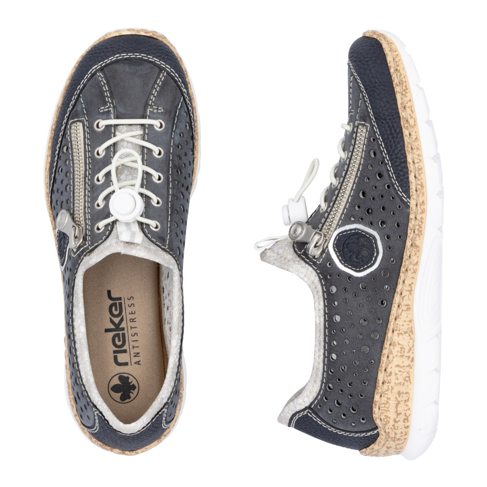 detail Dámské polobotky RIEKER N42P6-14 modrá S6