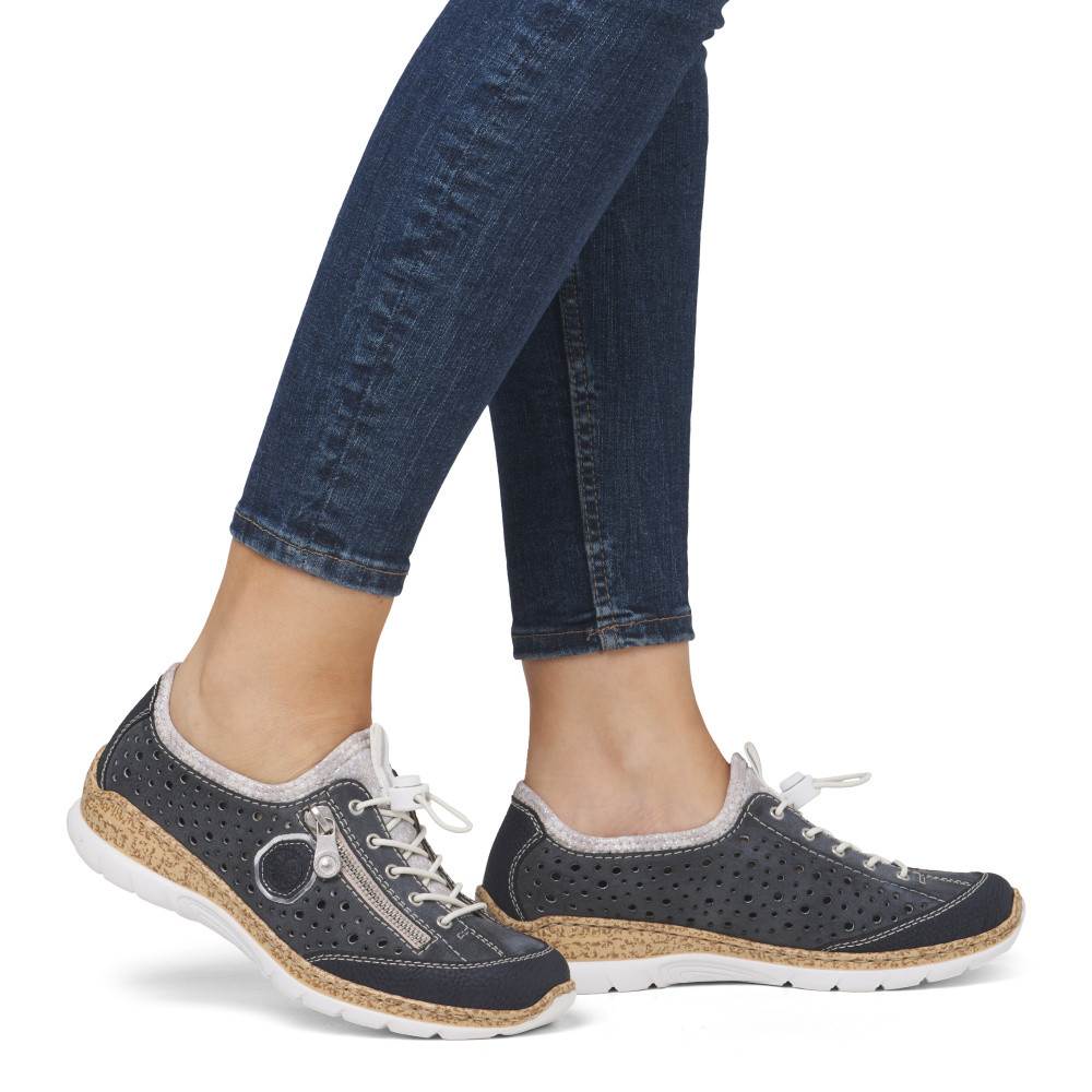 detail Dámské polobotky RIEKER N42P6-14 modrá S6