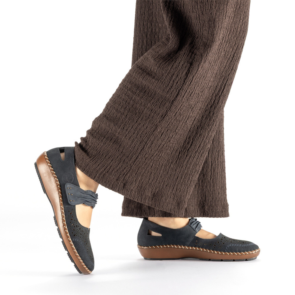 detail Dámské baleríny RIEKER 44896-14 modrá S6