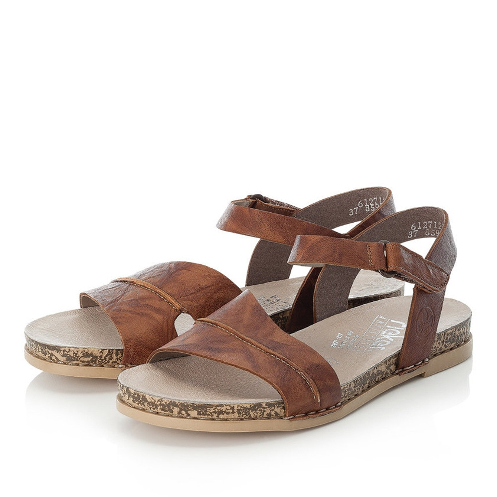 detail Dámské sandály RIEKER RIE-10200242-S1 hnědá