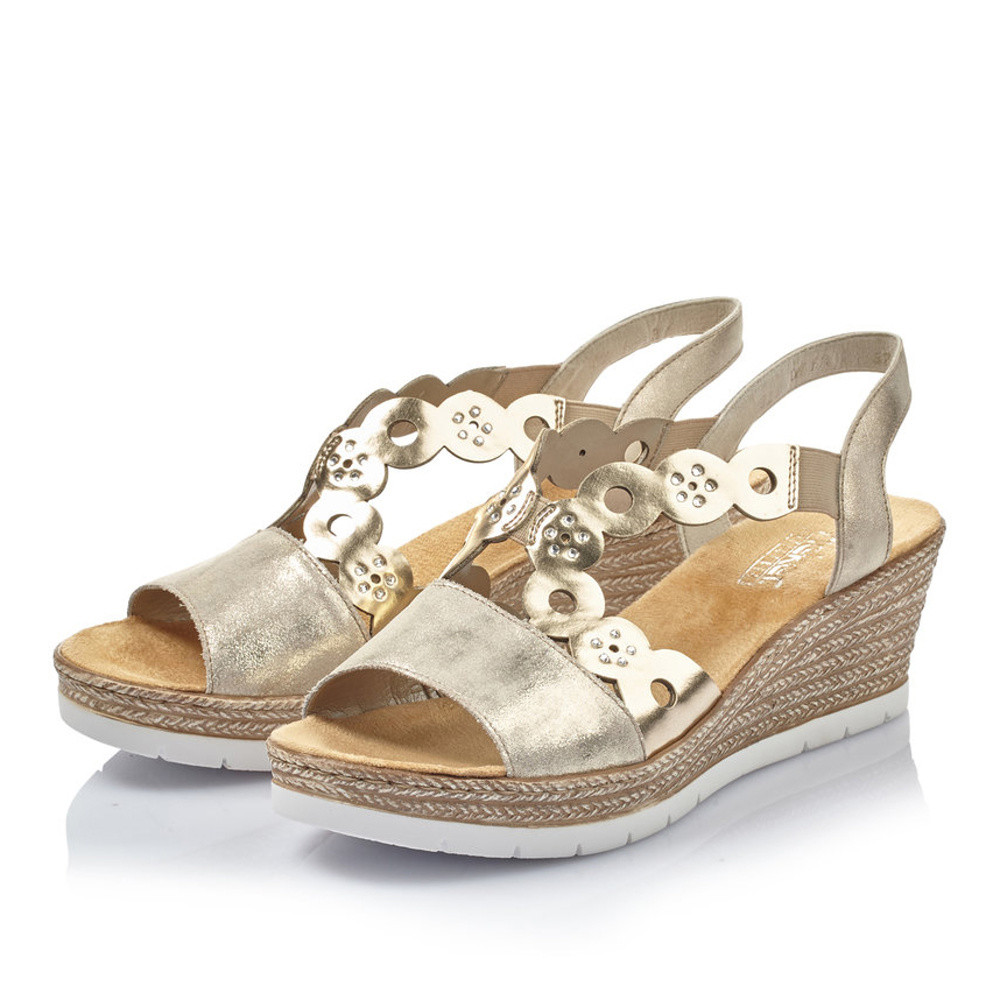 detail Dámské sandály RIEKER RIE-10200250-S1 zlatá