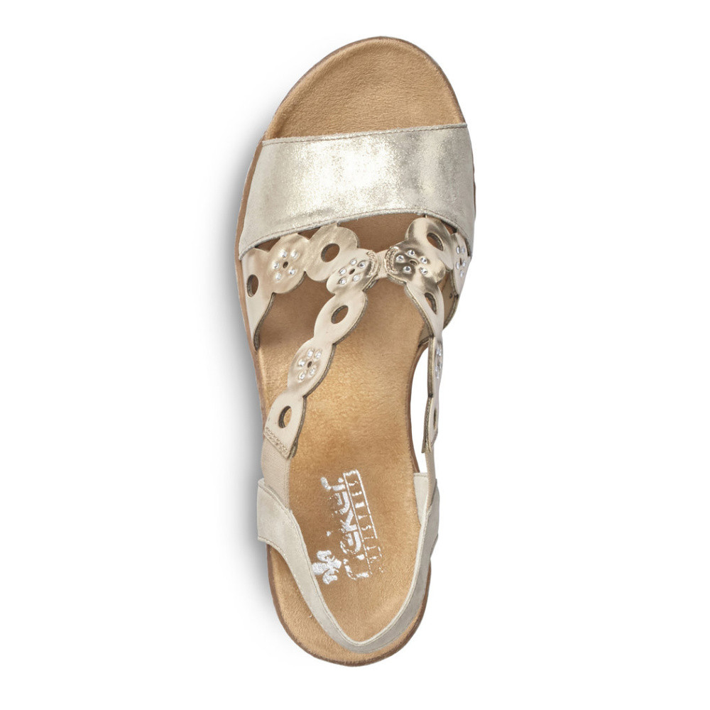 detail Dámské sandály RIEKER RIE-10200250-S1 zlatá