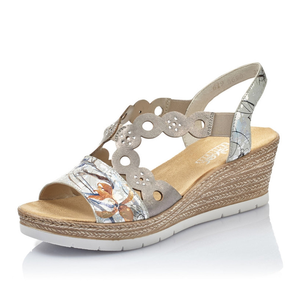 detail Dámské sandály RIEKER 619D6-90 šedá S1