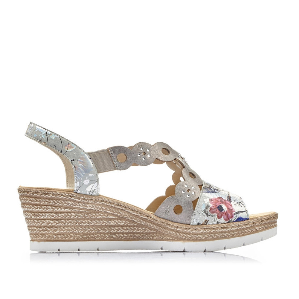 detail Dámské sandály RIEKER 619D6-90 šedá S1