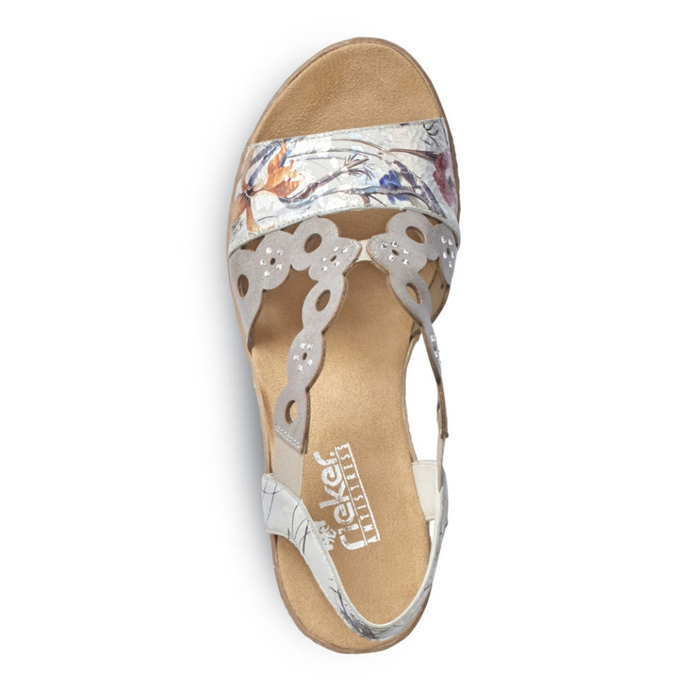 detail Dámské sandály RIEKER 619D6-90 šedá S1