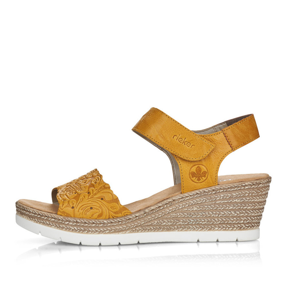 detail Dámské sandály RIEKER 619F0-68 žlutá S1