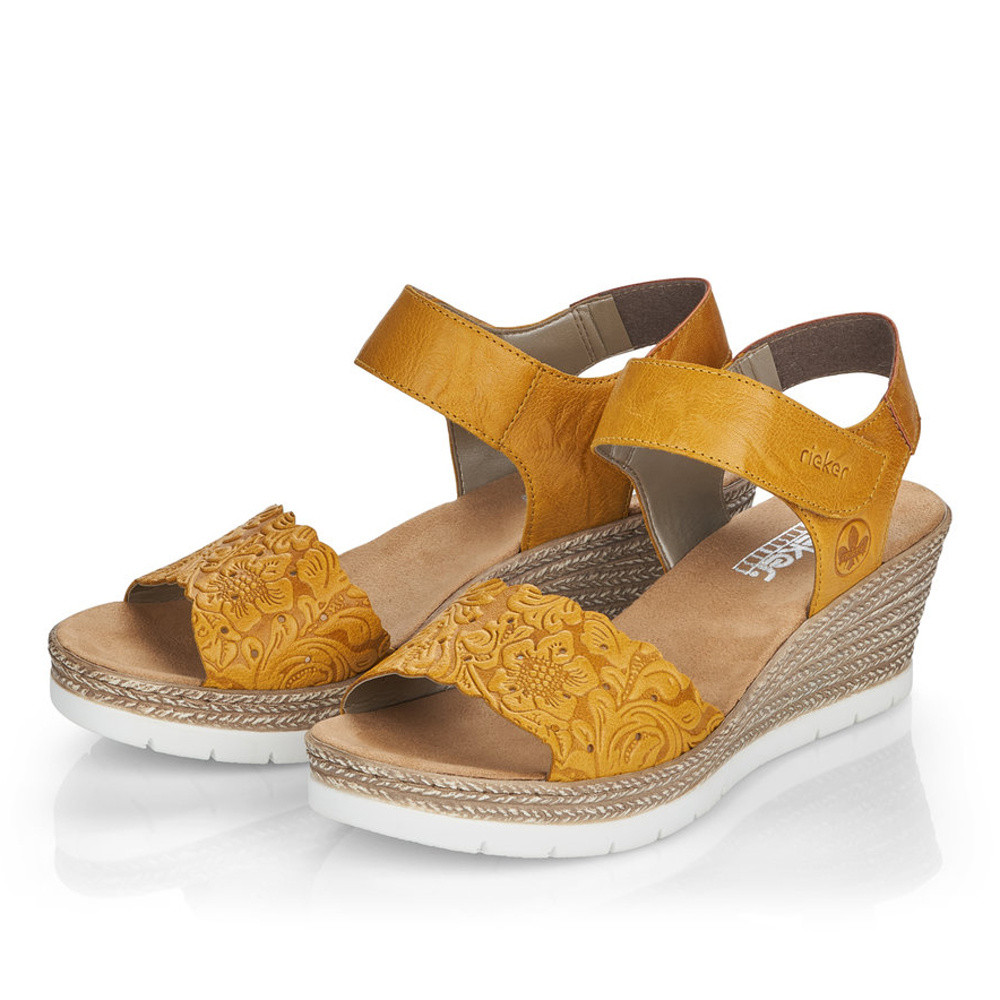 detail Dámské sandály RIEKER 619F0-68 žlutá S1