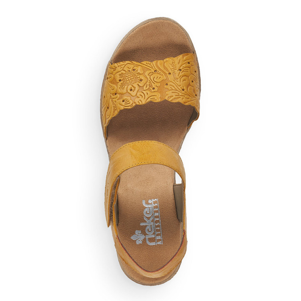 detail Dámské sandály RIEKER 619F0-68 žlutá S1