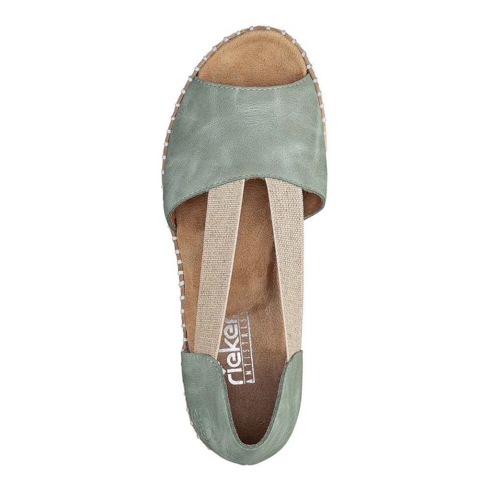 detail Dámske sandále RIEKER 619X1-52 zelená S3