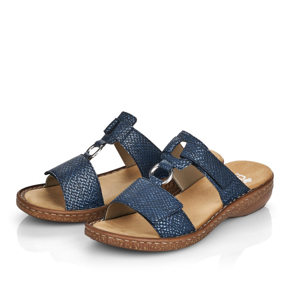 detail Dámské nazouváky RIEKER 628P9-14 modrá S5