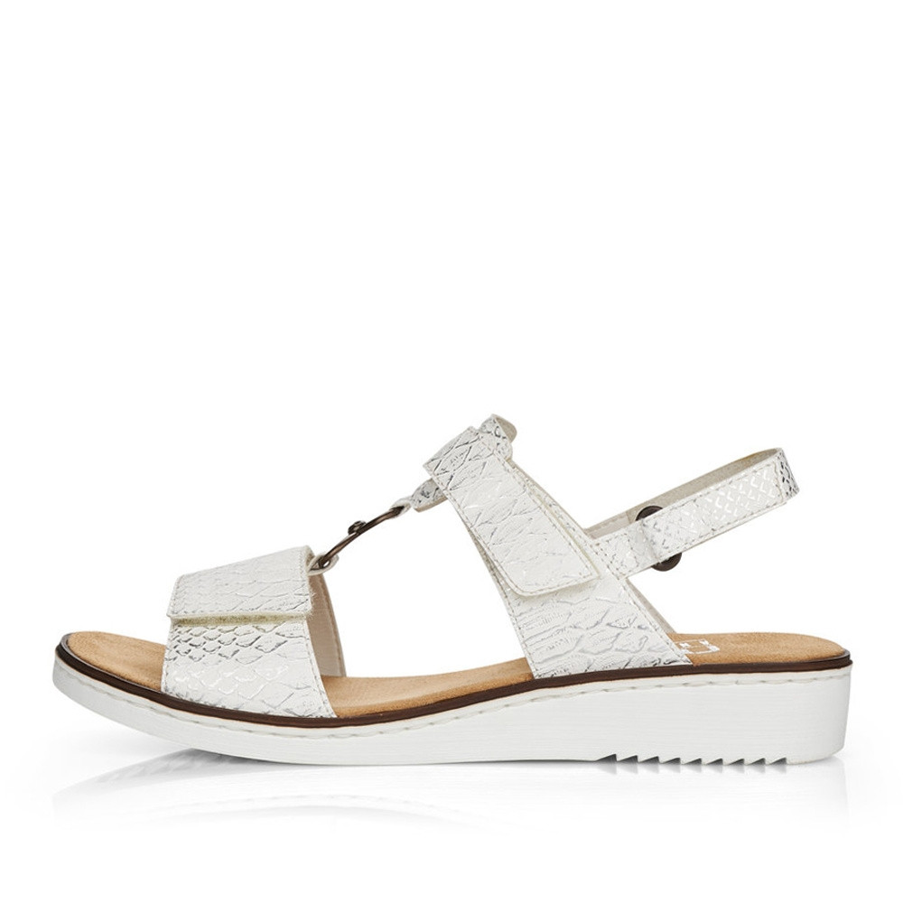 detail Dámské sandály RIEKER 63687-80 bílá S4