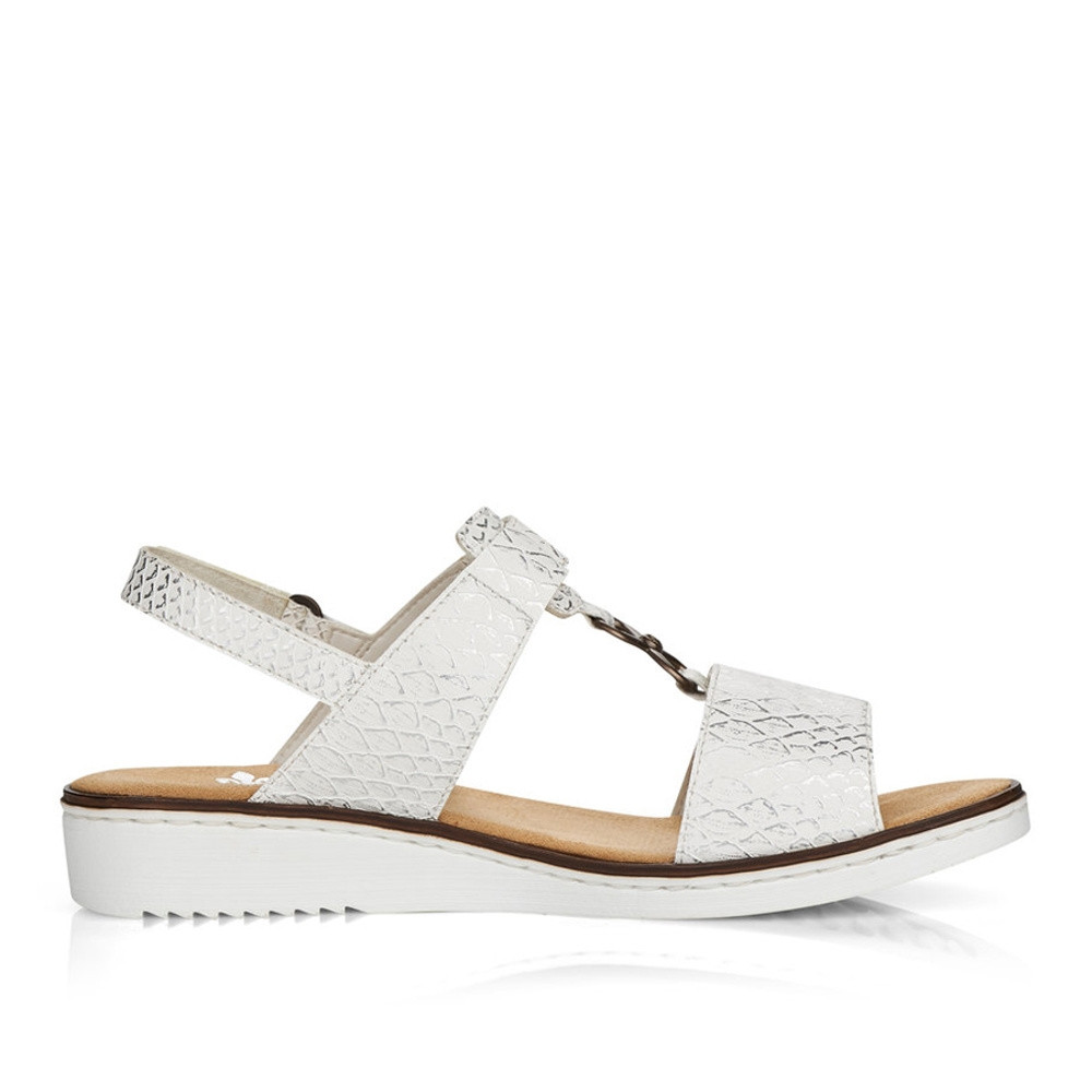 detail Dámské sandály RIEKER 63687-80 bílá S4