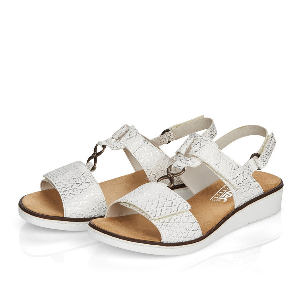 detail Dámské sandály RIEKER 63687-80 bílá S4