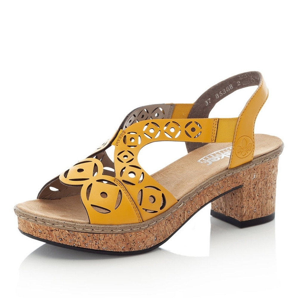 detail Dámské sandály RIEKER 63820-68 žlutá S1