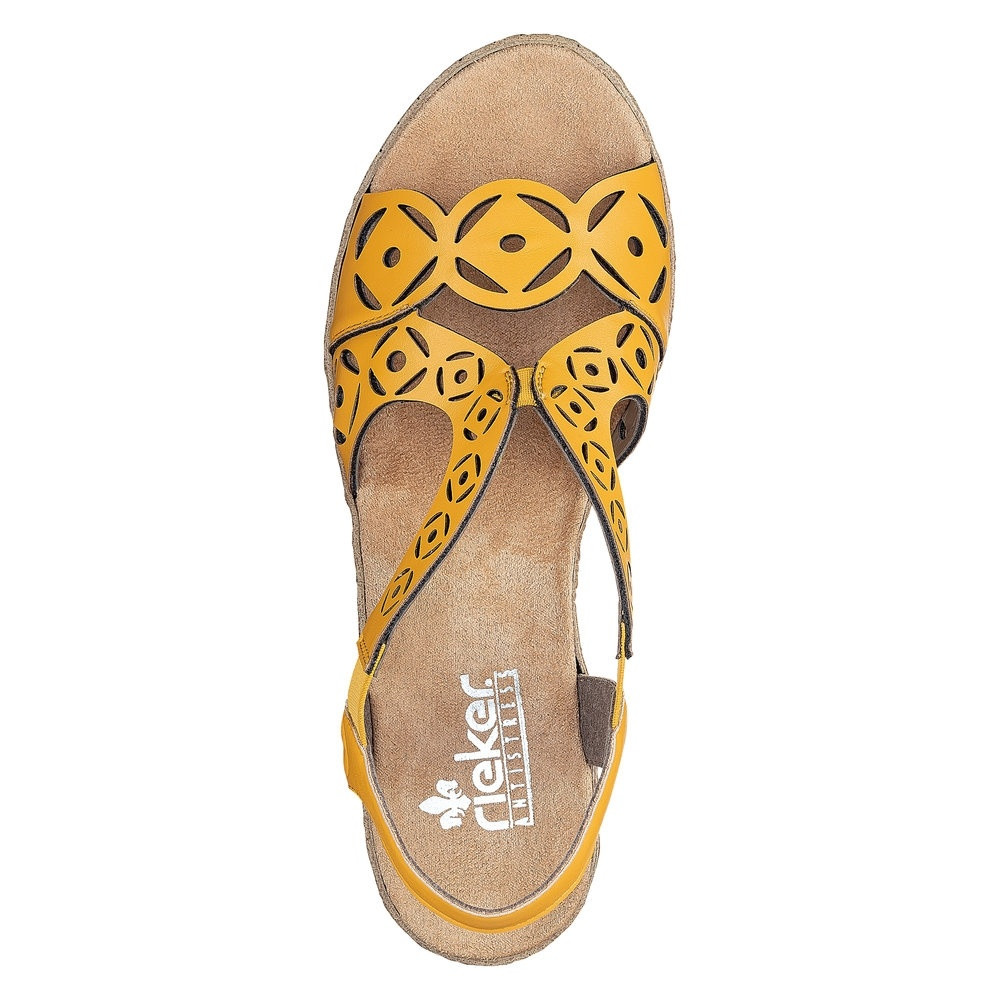 detail Dámské sandály RIEKER 63820-68 žlutá S1