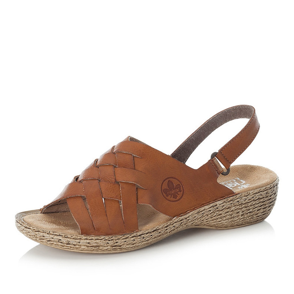 detail Dámské sandály RIEKER 65810-24 hnědá S1