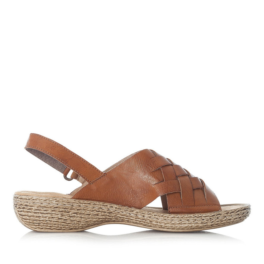 detail Dámské sandály RIEKER 65810-24 hnědá S1