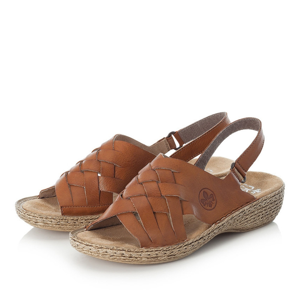detail Dámské sandály RIEKER 65810-24 hnědá S1