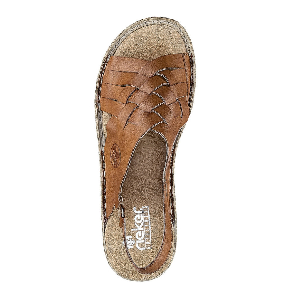 detail Dámské sandály RIEKER 65810-24 hnědá S1