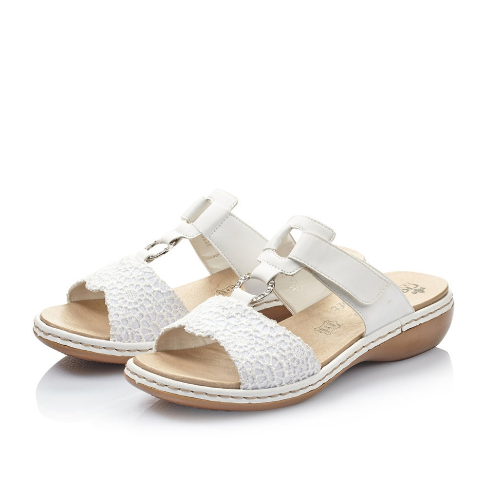 detail Dámské nazouváky RIEKER 65943-80 bílá S1