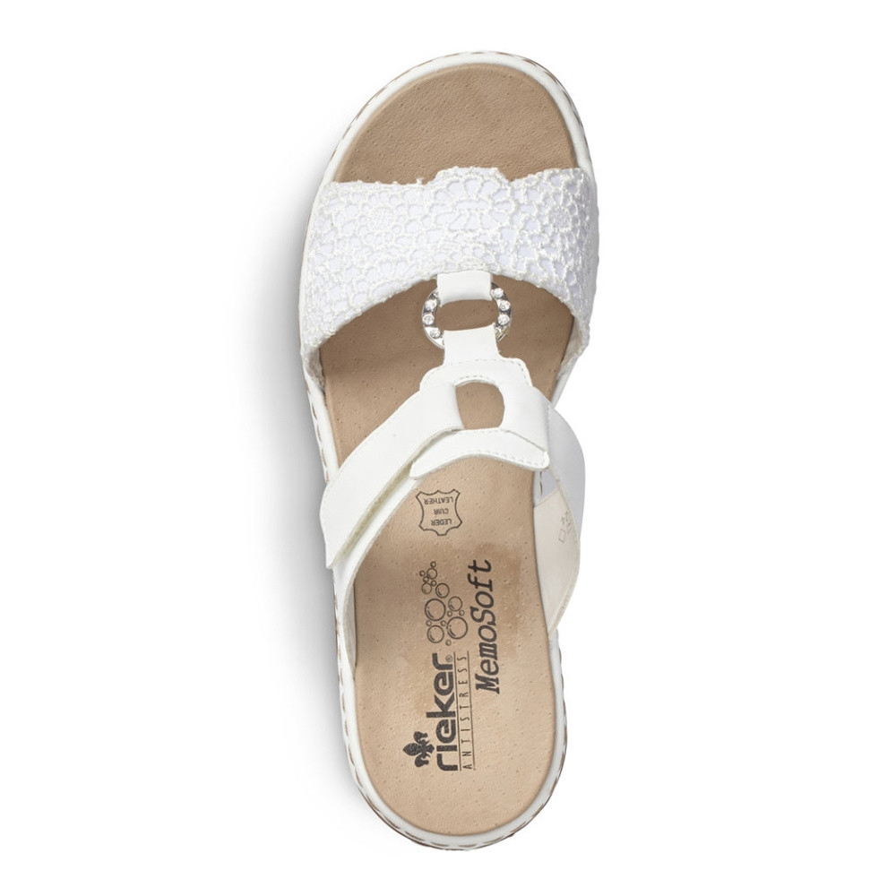 detail Dámské nazouváky RIEKER 65943-80 bílá S1