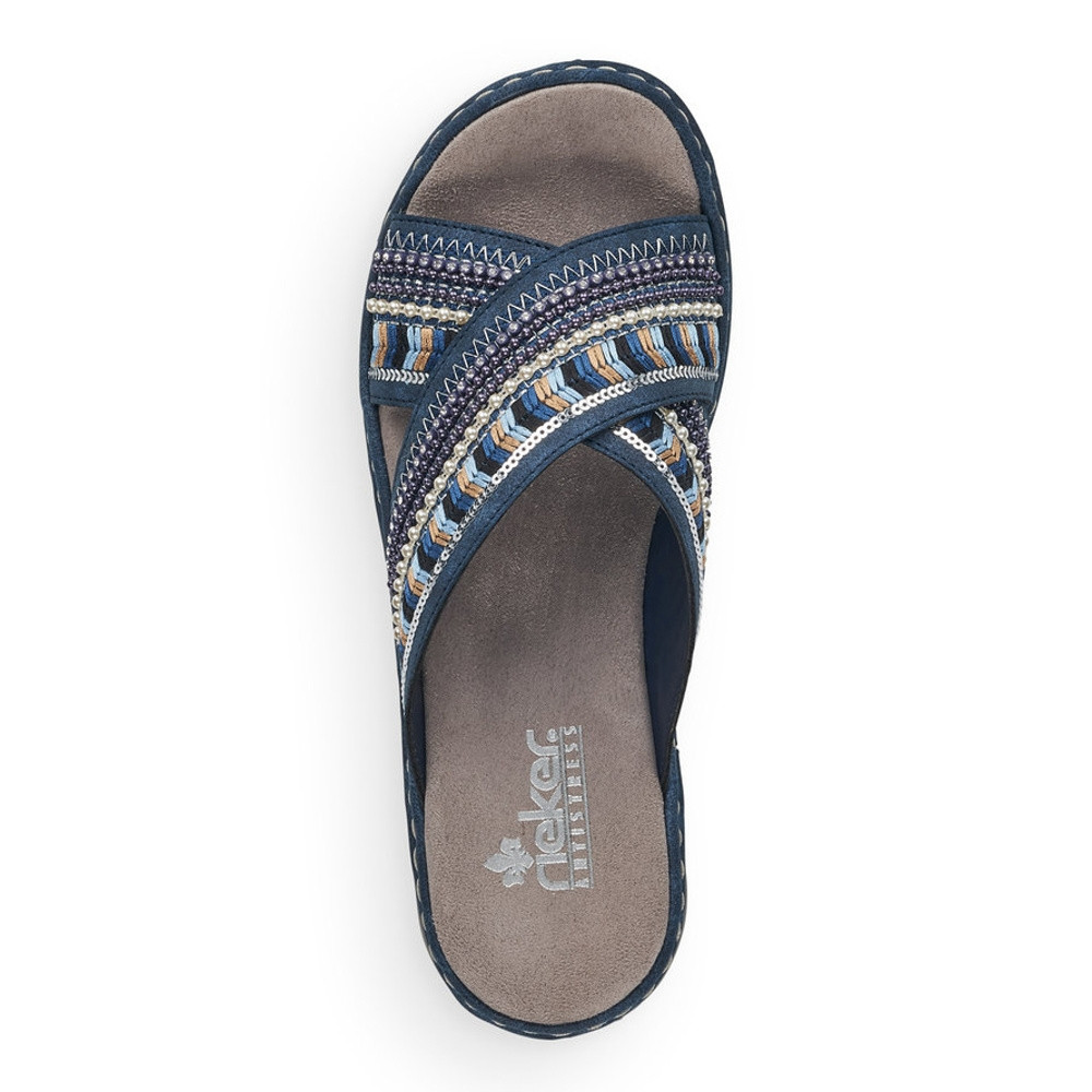 detail Dámské nazouváky RIEKER 659R4-14 modrá S1