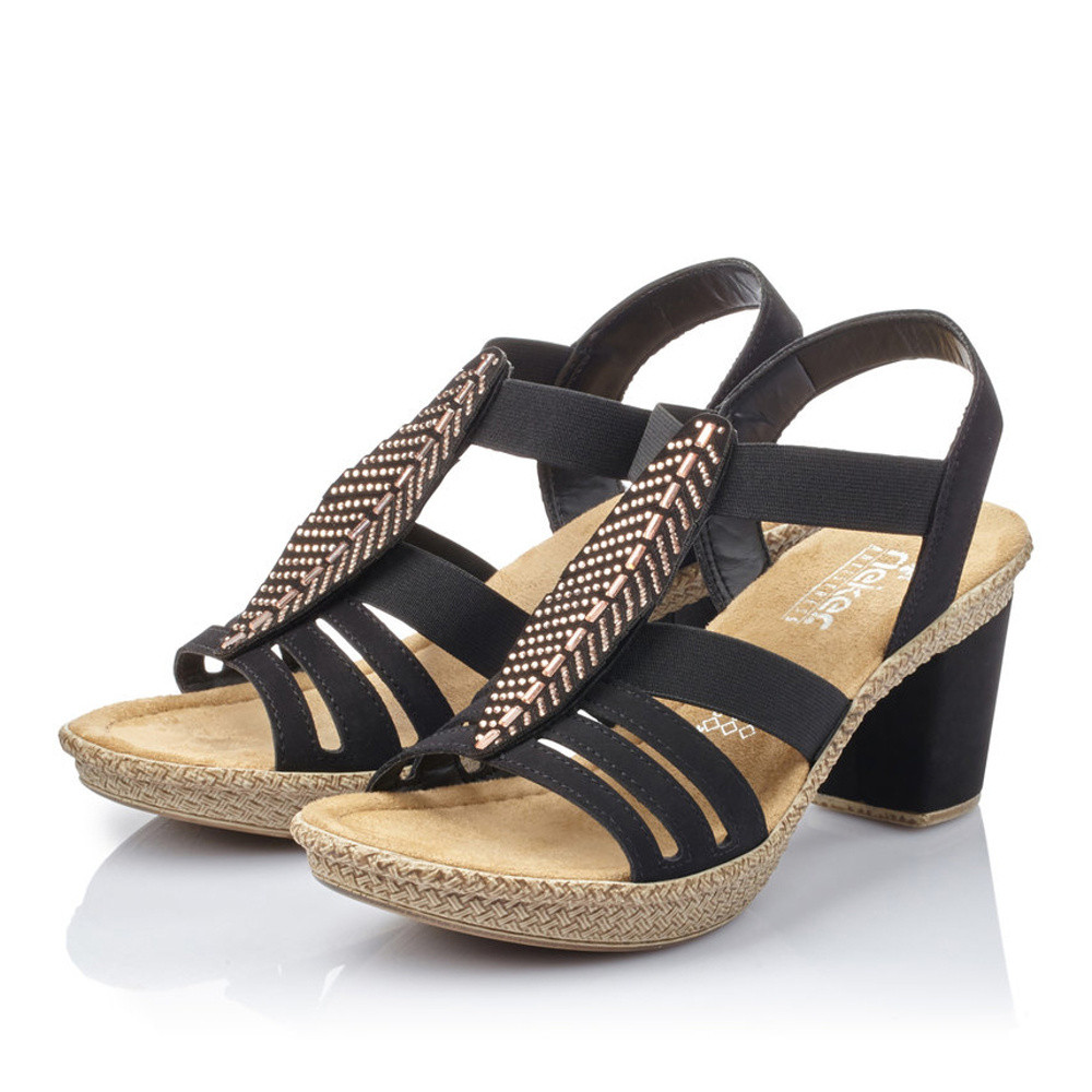 detail Dámské sandály RIEKER 66526-00 černá S5