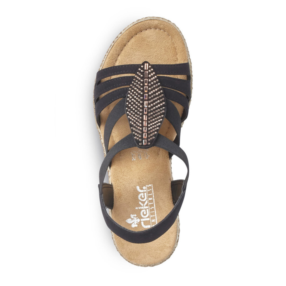 detail Dámské sandály RIEKER 66526-00 černá S5