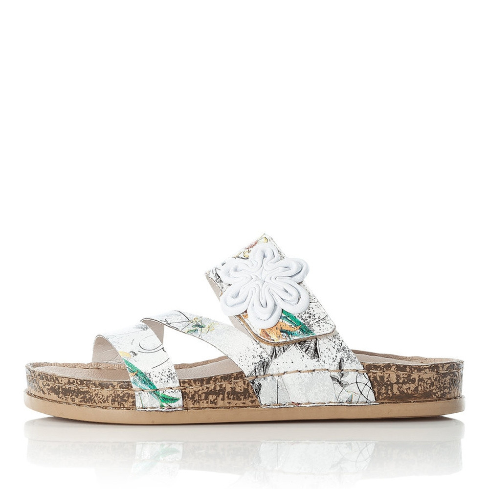 detail Dámske šľapky RIEKER 68252-90 biela S1