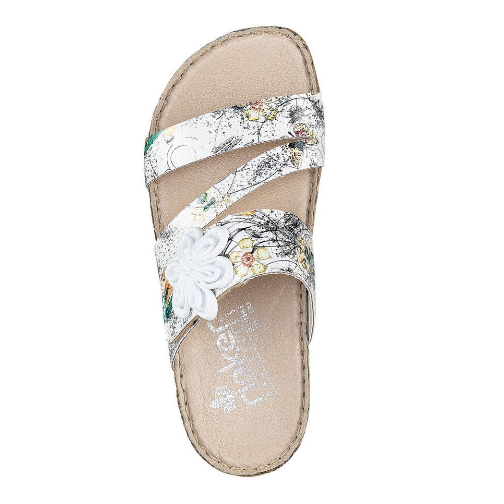 detail Dámske šľapky RIEKER 68252-90 biela S1