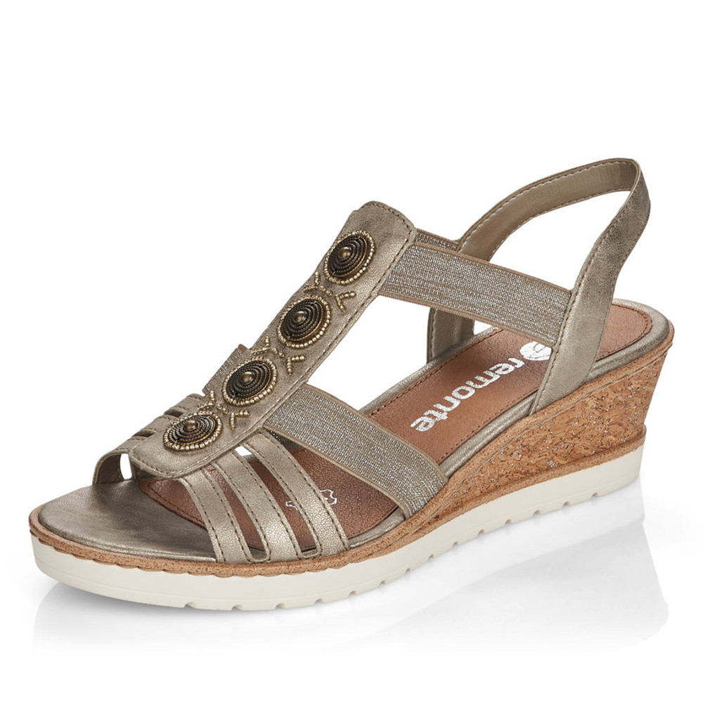 detail Dámské sandály REMONTE R6256-90 zlatá S1