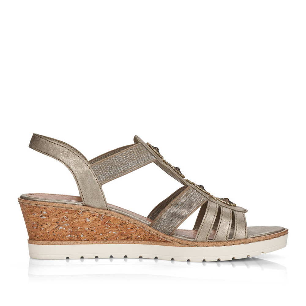 detail Dámské sandály REMONTE R6256-90 zlatá S1