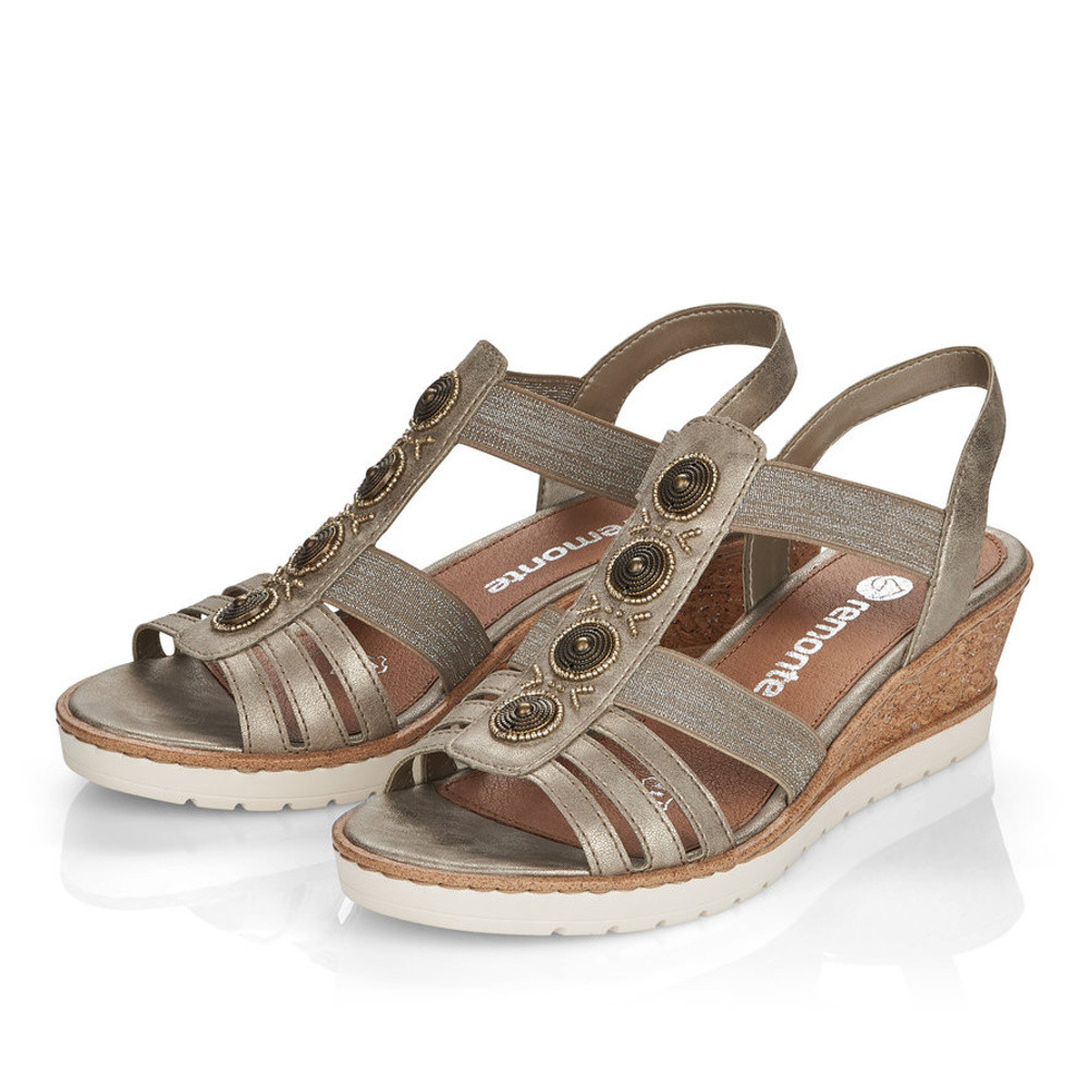 detail Dámské sandály REMONTE R6256-90 zlatá S1